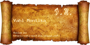 Vahl Montika névjegykártya